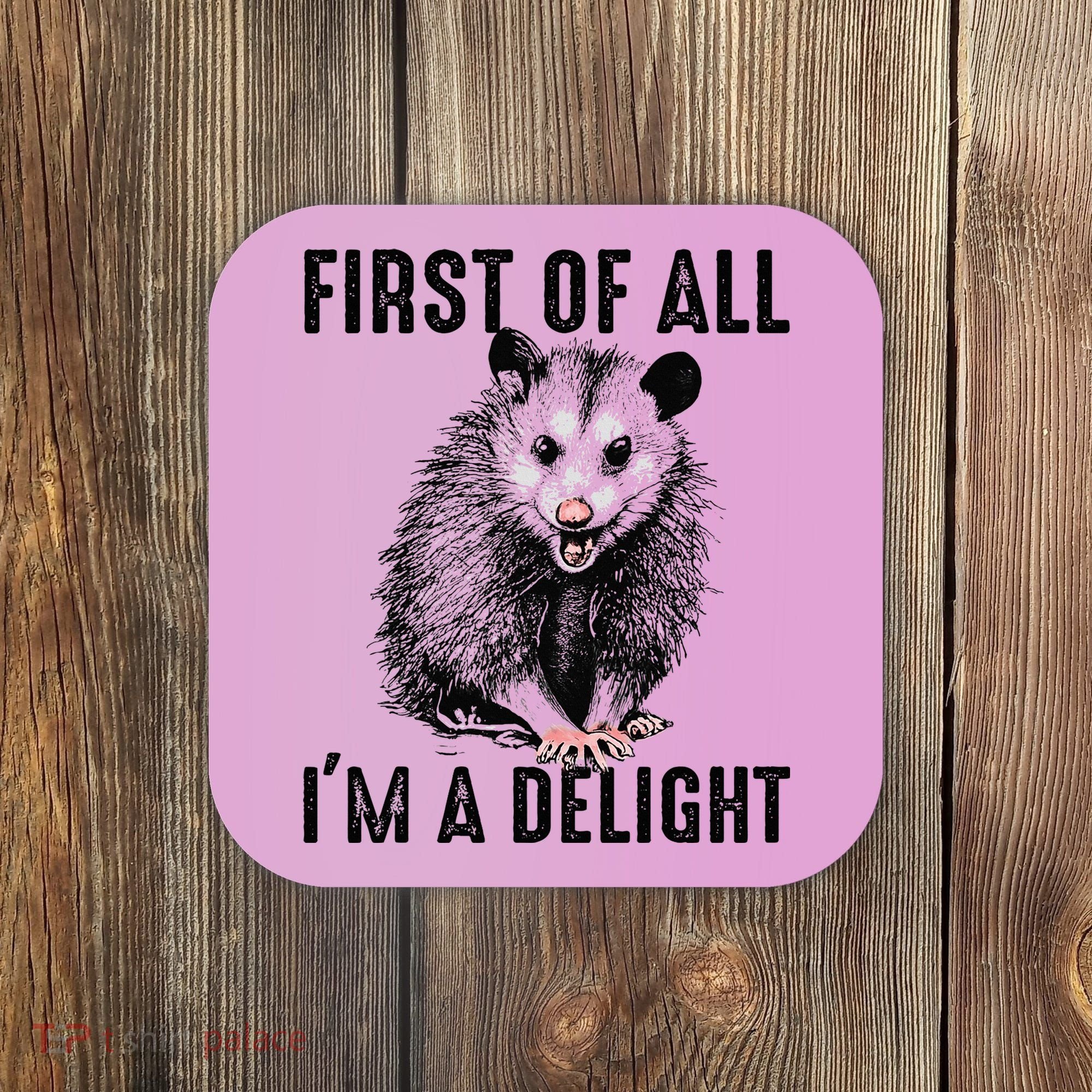 First Of All IM A Delight Opossum Lover Matching Coaster
