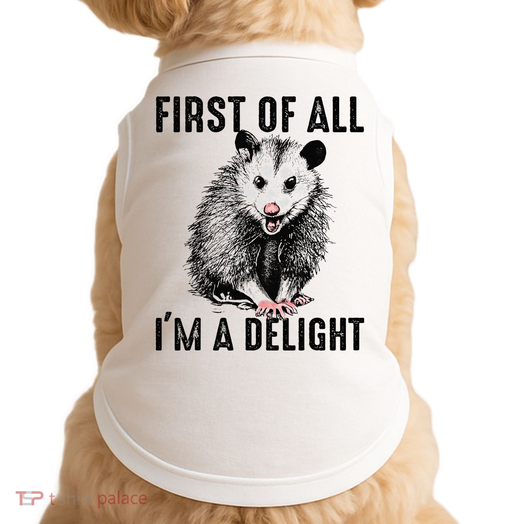 First Of All IM A Delight Opossum Lover Matching Doggie Tank