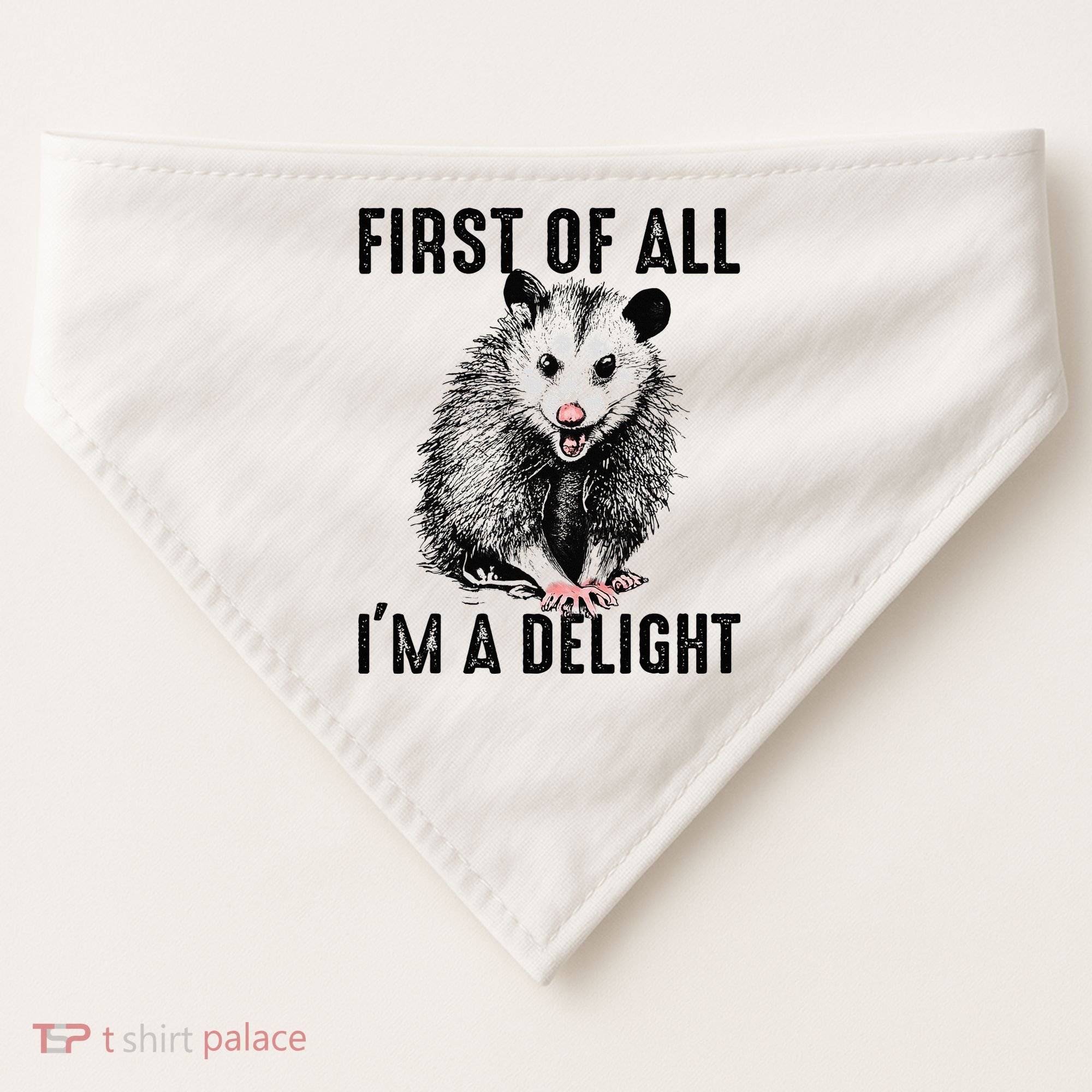 First Of All IM A Delight Opossum Lover Matching USA-Made Doggie Bandana