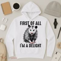 First Of All IM A Delight Opossum Lover Matching Hoodie thumb 3