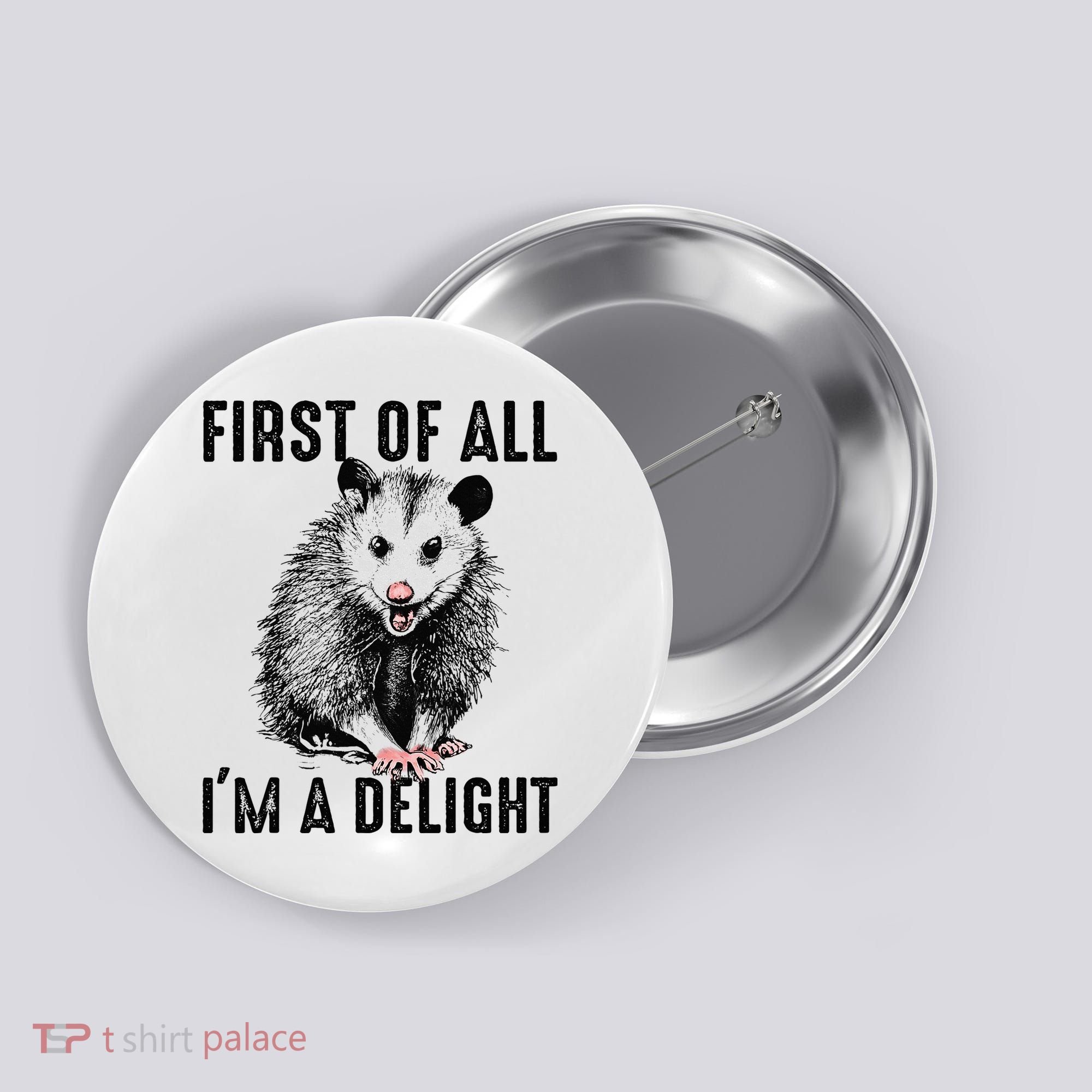 First Of All IM A Delight Opossum Lover Matching Button