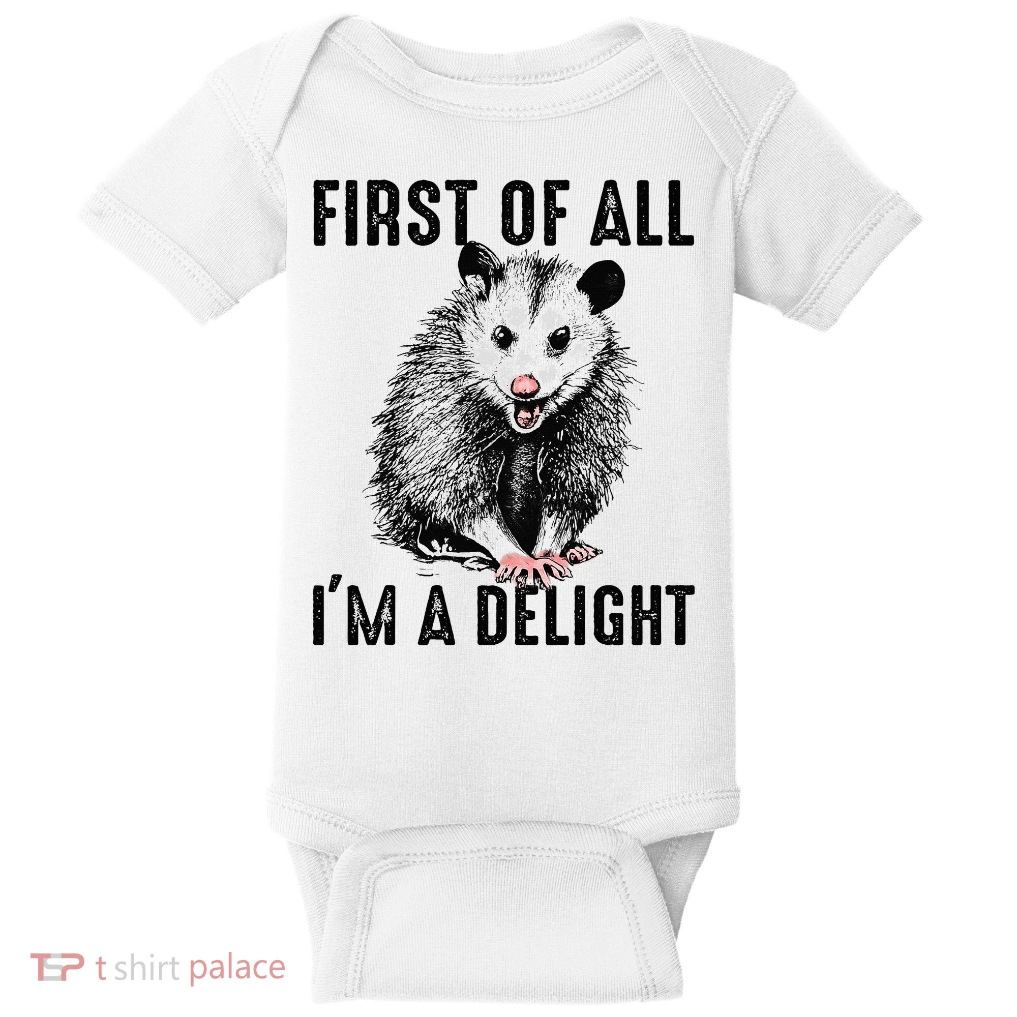 First Of All IM A Delight Opossum Lover Matching Baby Bodysuit