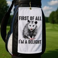 First Of All IM A Delight Opossum Lover Matching Golf Towel thumb 2