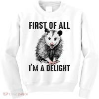 First Of All IM A Delight Opossum Lover Matching Kids Sweatshirt thumb 0
