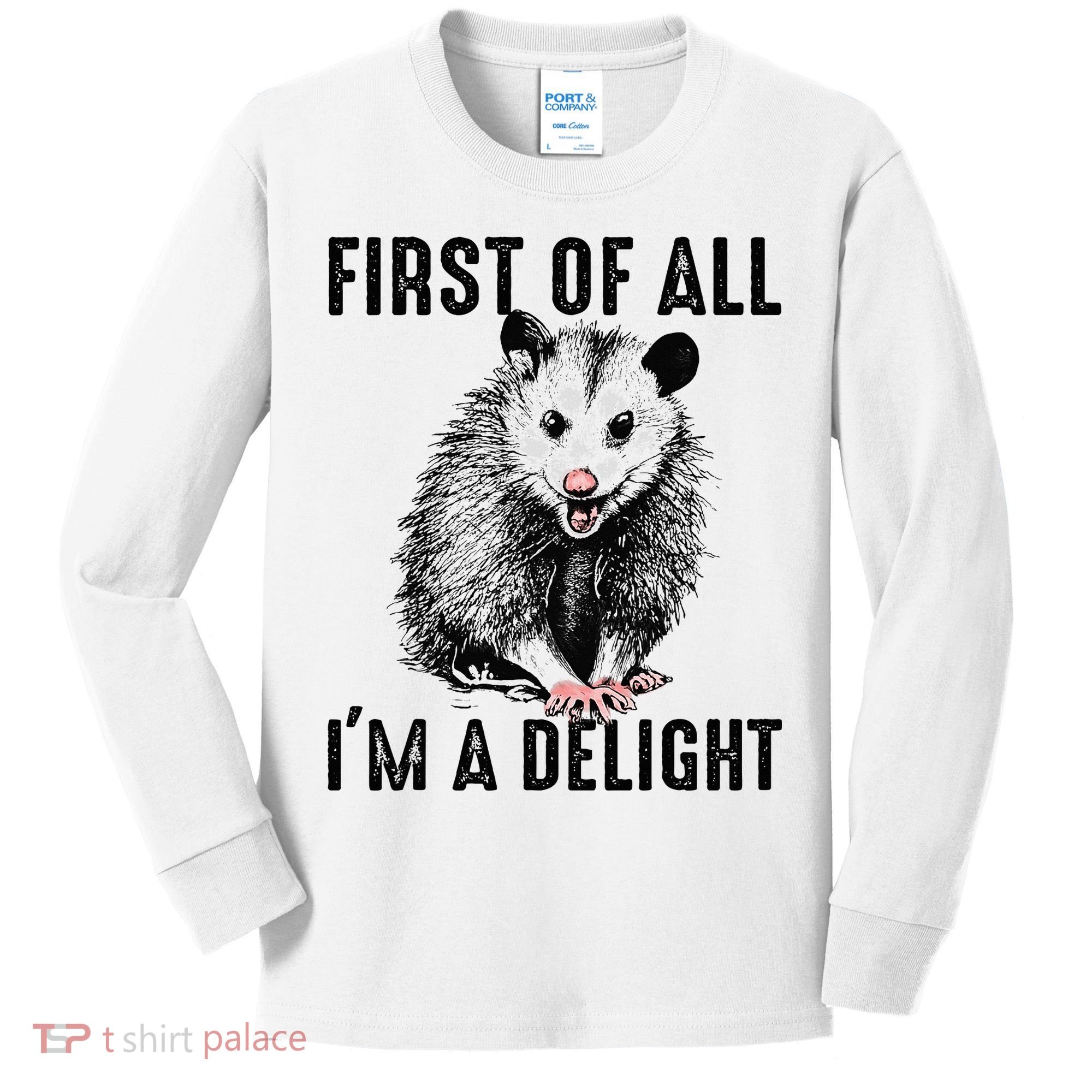 First Of All IM A Delight Opossum Lover Matching Kids Long Sleeve Shirt