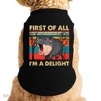 First Of All IM A Delight Funny Moo Deng Hippo Hippopotamus Doggie Tank thumb 0