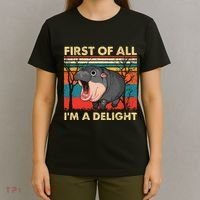 First Of All IM A Delight Funny Moo Deng Hippo Hippopotamus T-Shirt thumb 4