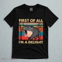 First Of All IM A Delight Funny Moo Deng Hippo Hippopotamus T-Shirt thumb 5