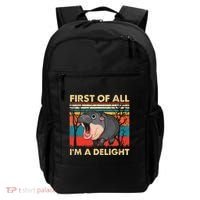 First Of All IM A Delight Funny Moo Deng Hippo Hippopotamus Backpack thumb 0