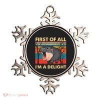 First Of All IM A Delight Funny Moo Deng Hippo Hippopotamus Ornament thumb 0