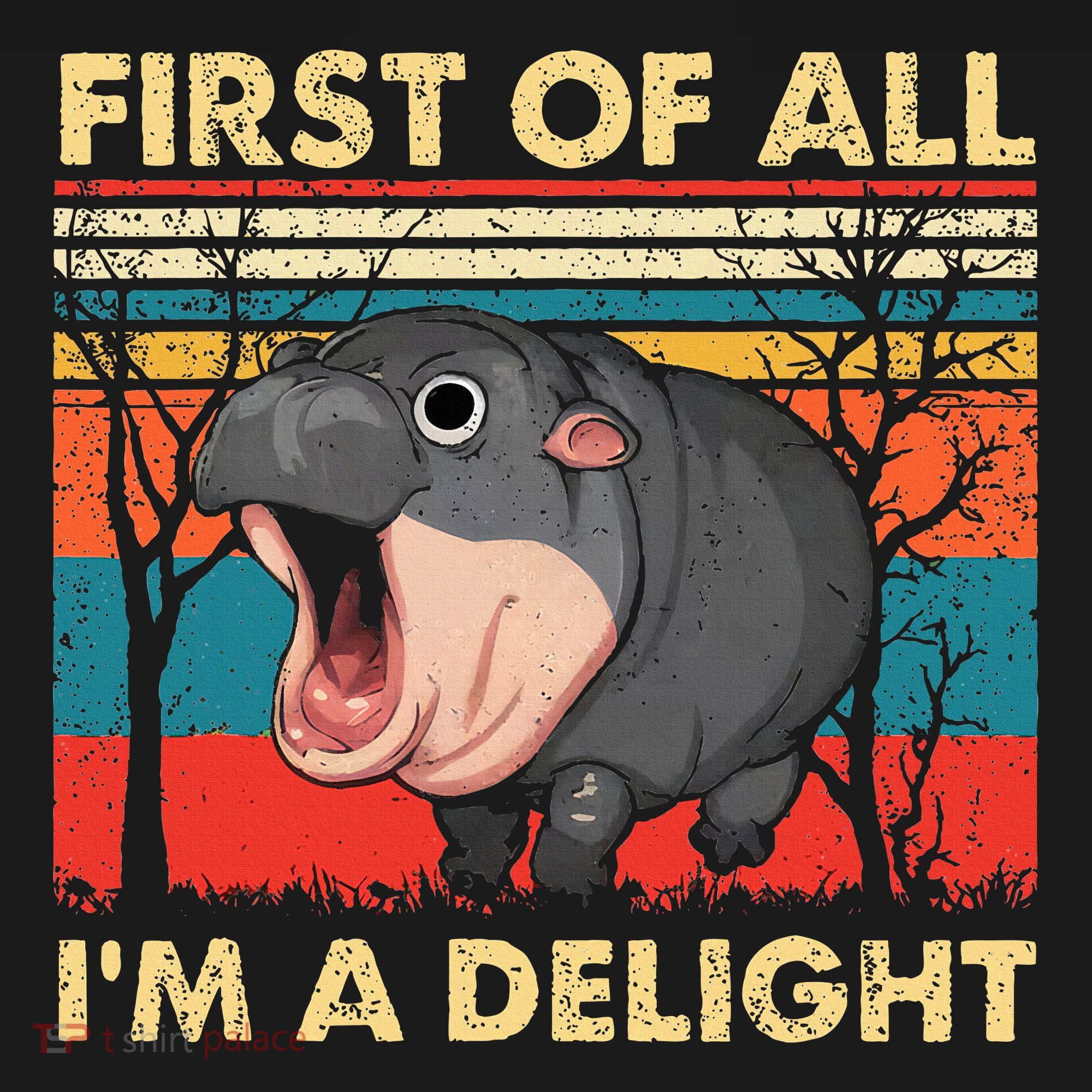 First Of All IM A Delight Funny Moo Deng Hippo Hippopotamus Women's Tank Top