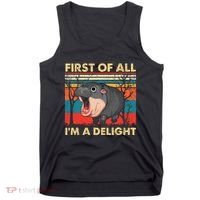 First Of All IM A Delight Funny Moo Deng Hippo Hippopotamus Tank Top thumb 0