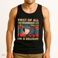 First Of All IM A Delight Funny Moo Deng Hippo Hippopotamus Tank Top thumb 3