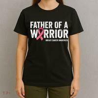 Father Of A Warrior Father Breast Cancer Dad T-Shirt thumb 4