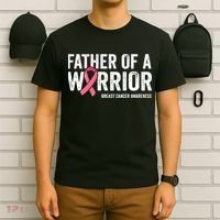 Father Of A Warrior Father Breast Cancer Dad T-Shirt thumb 6