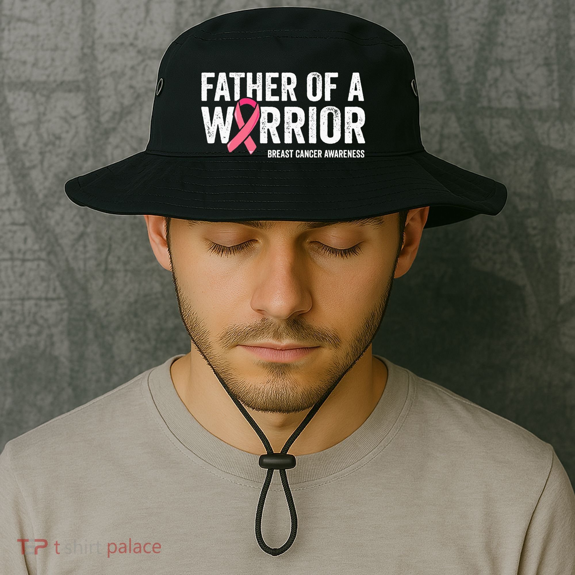 Father Of A Warrior Father Breast Cancer Dad Bucket Hat