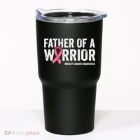 Father Of A Warrior Father Breast Cancer Dad Tumbler thumb 0