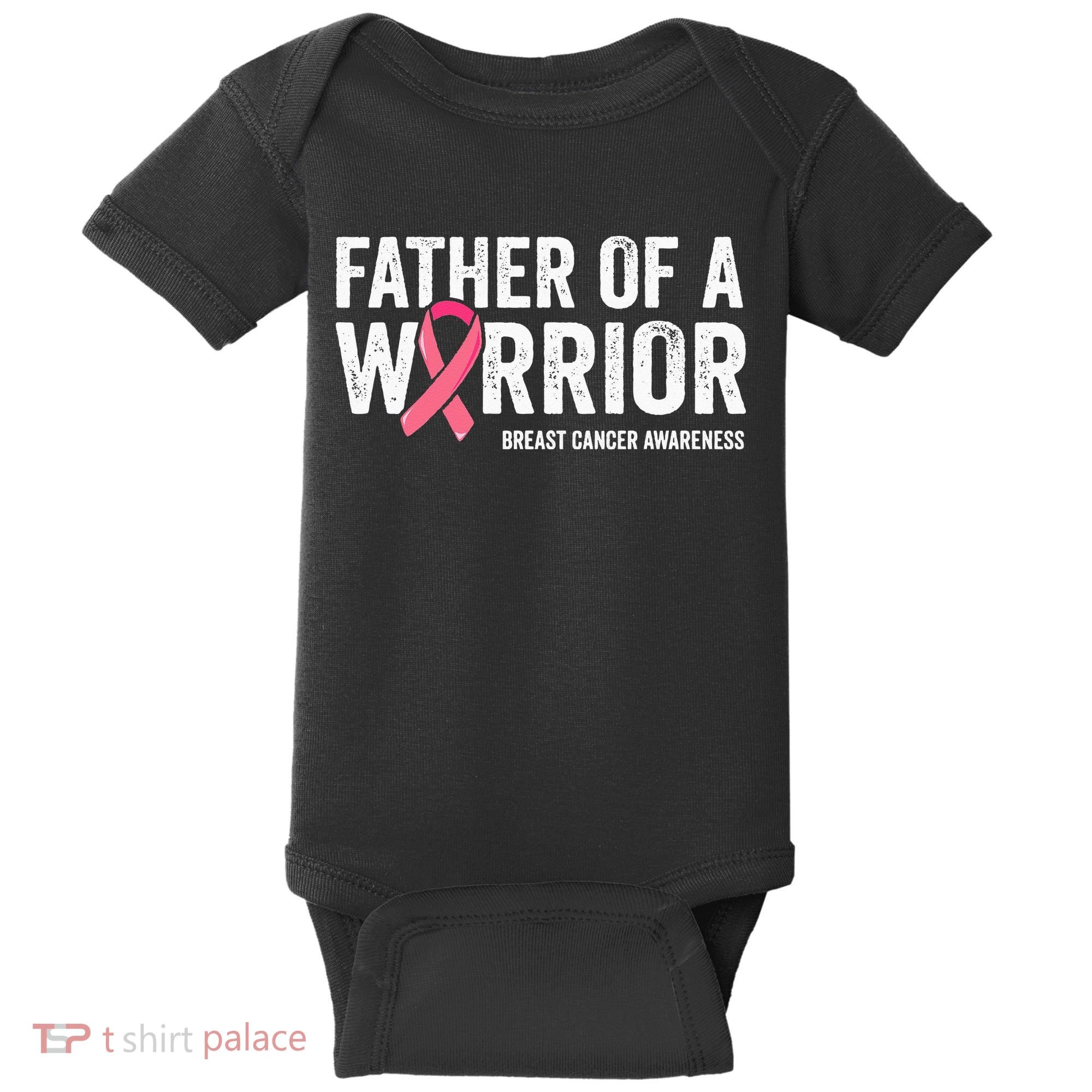 Father Of A Warrior Father Breast Cancer Dad Baby Bodysuit