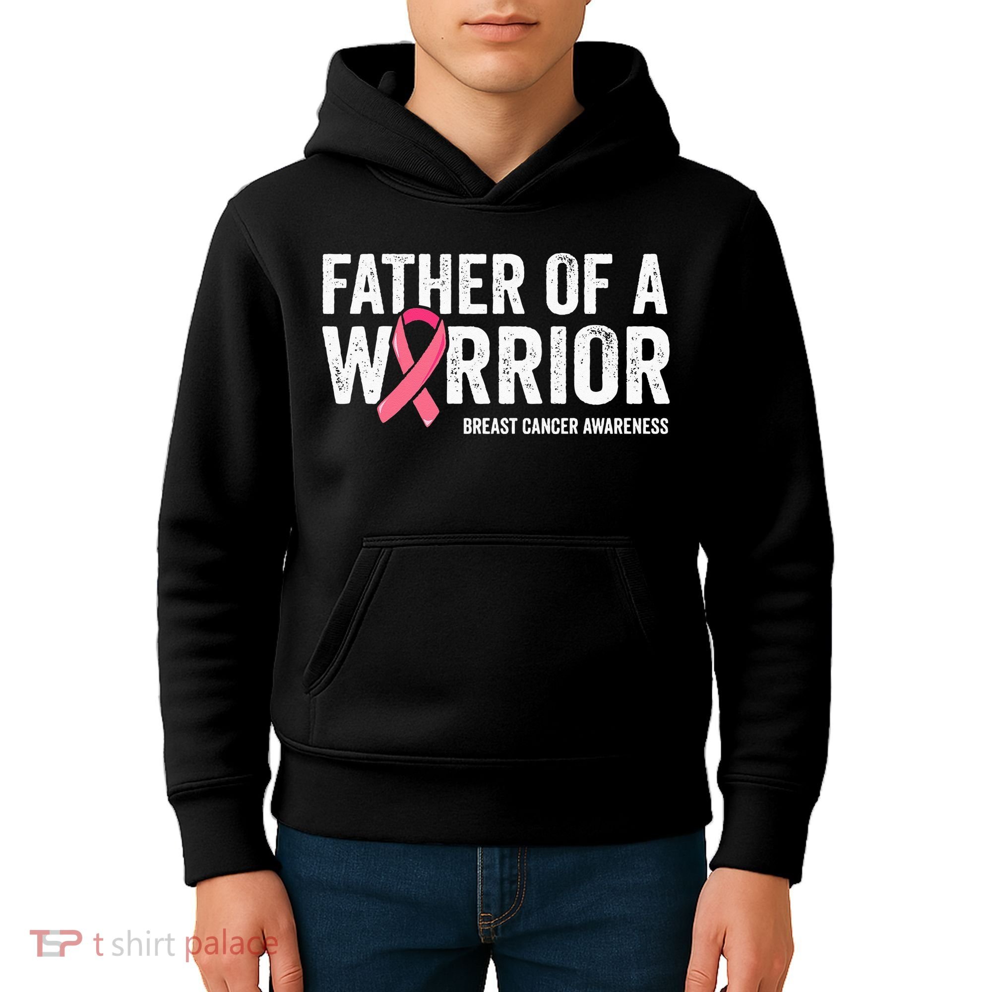 Father Of A Warrior Father Breast Cancer Dad Kids Hoodie