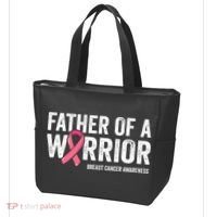 Father Of A Warrior Father Breast Cancer Dad Tote Bag thumb 3
