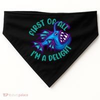 First Of All I'm A Delight Anglerfish Funny Fish USA-Made Doggie Bandana thumb 0