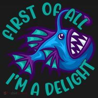 First Of All I'm A Delight Anglerfish Funny Fish Women's Hoodie thumb 2