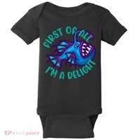 First Of All I'm A Delight Anglerfish Funny Fish Baby Bodysuit thumb 0