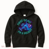 First Of All I'm A Delight Anglerfish Funny Fish Kids Hoodie thumb 0
