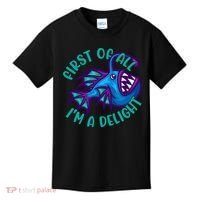 First Of All I'm A Delight Anglerfish Funny Fish Kids T-Shirt thumb 0