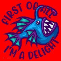 First Of All I'm A Delight Anglerfish Funny Fish Santa Hat thumb 1