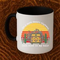 Funny On A Dark Desert Highway Retro 1 Coffee Mug thumb 2