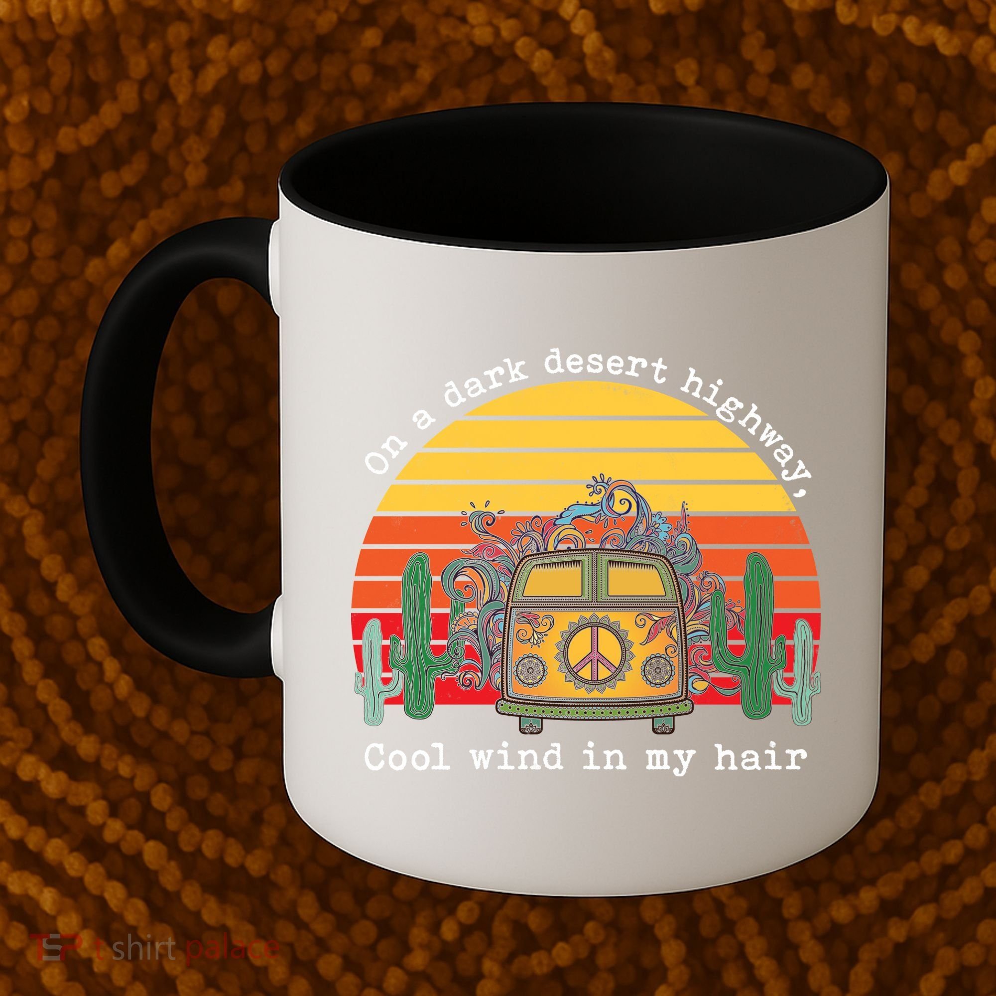 Funny On A Dark Desert Highway Retro 1 Coffee Mug