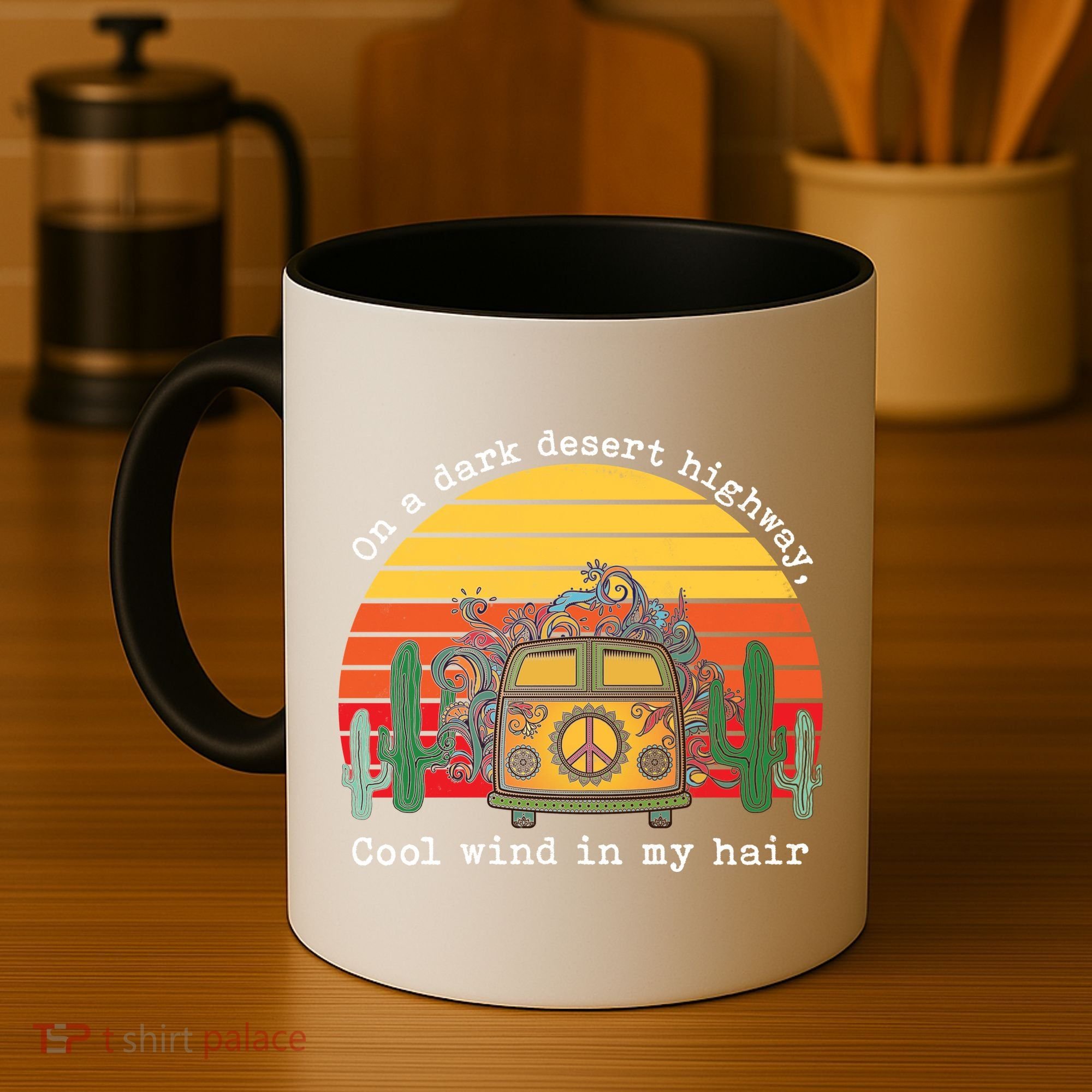 Funny On A Dark Desert Highway Retro 1 Coffee Mug