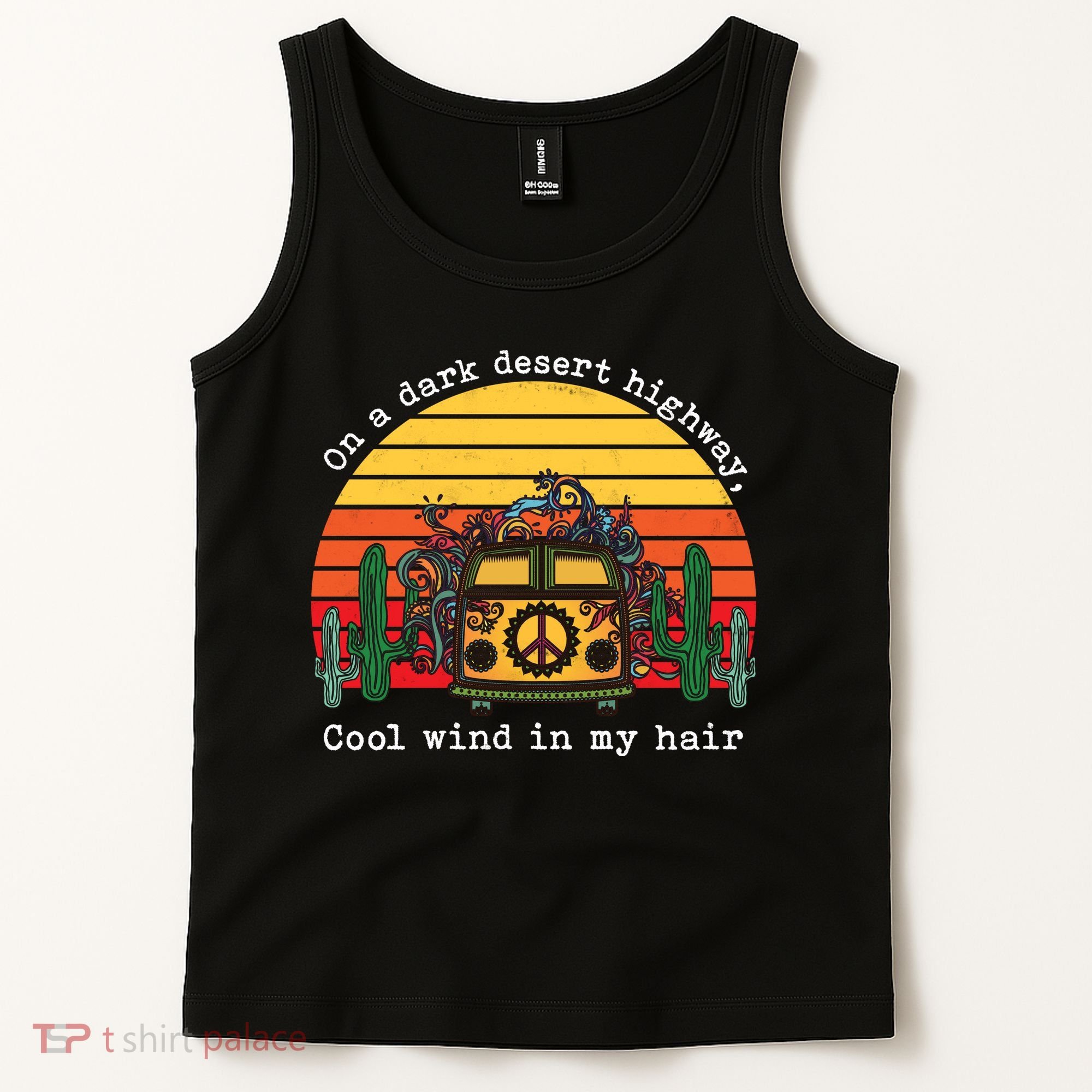 Funny On A Dark Desert Highway Retro 1 Tank Top