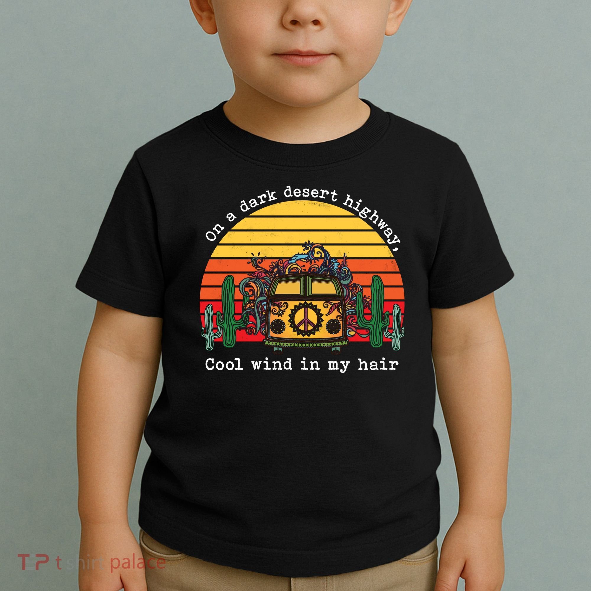 Funny On A Dark Desert Highway Retro 1 Toddler T-Shirt