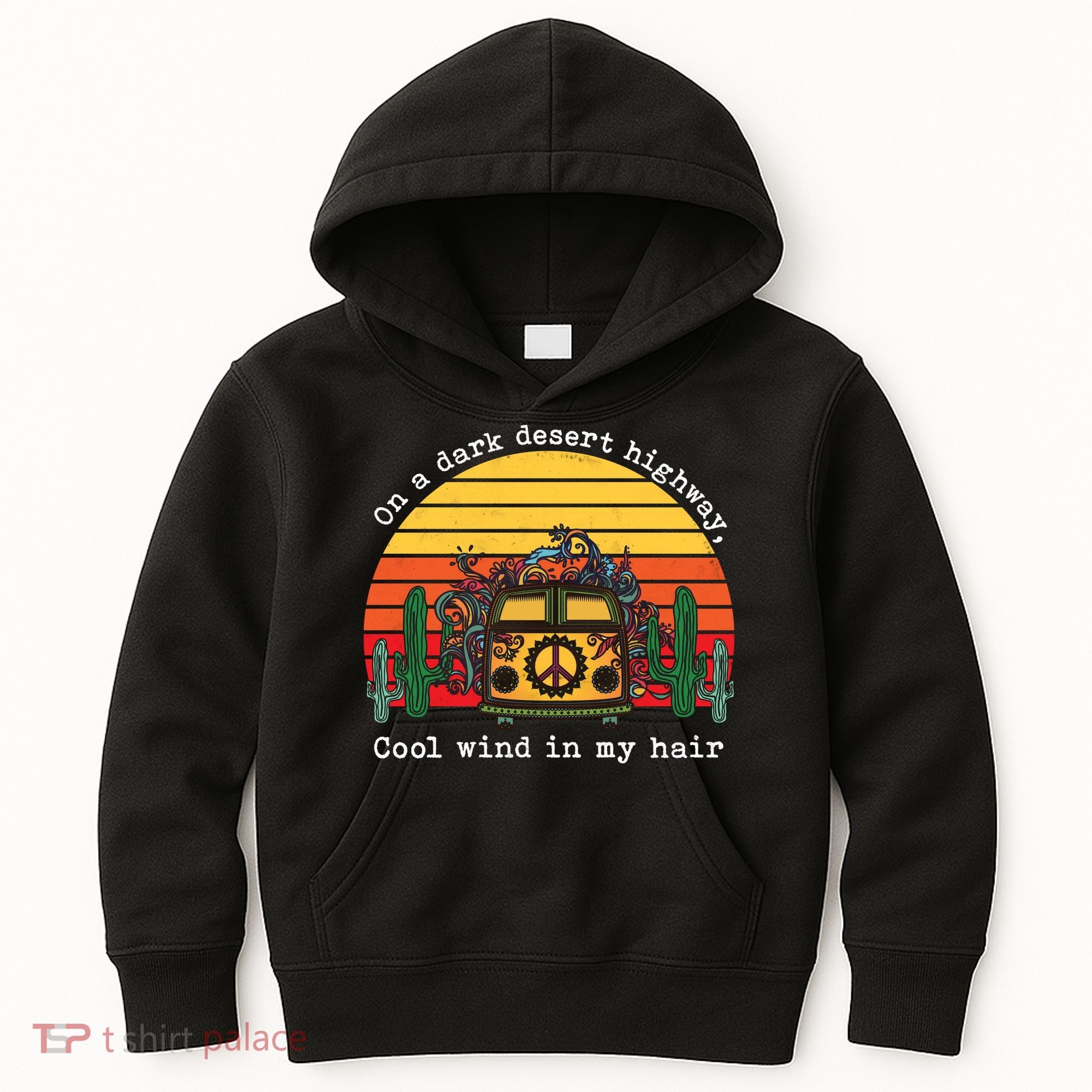 Funny On A Dark Desert Highway Retro 1 Kids Hoodie