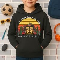 Funny On A Dark Desert Highway Retro 1 Kids Hoodie thumb 2