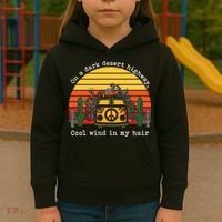 Funny On A Dark Desert Highway Retro 1 Kids Hoodie thumb 3