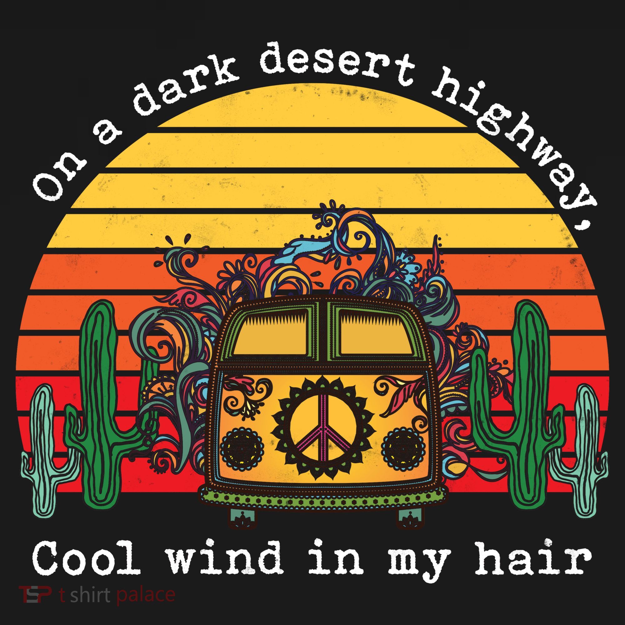 Funny On A Dark Desert Highway Retro 1 Kids Long Sleeve Shirt