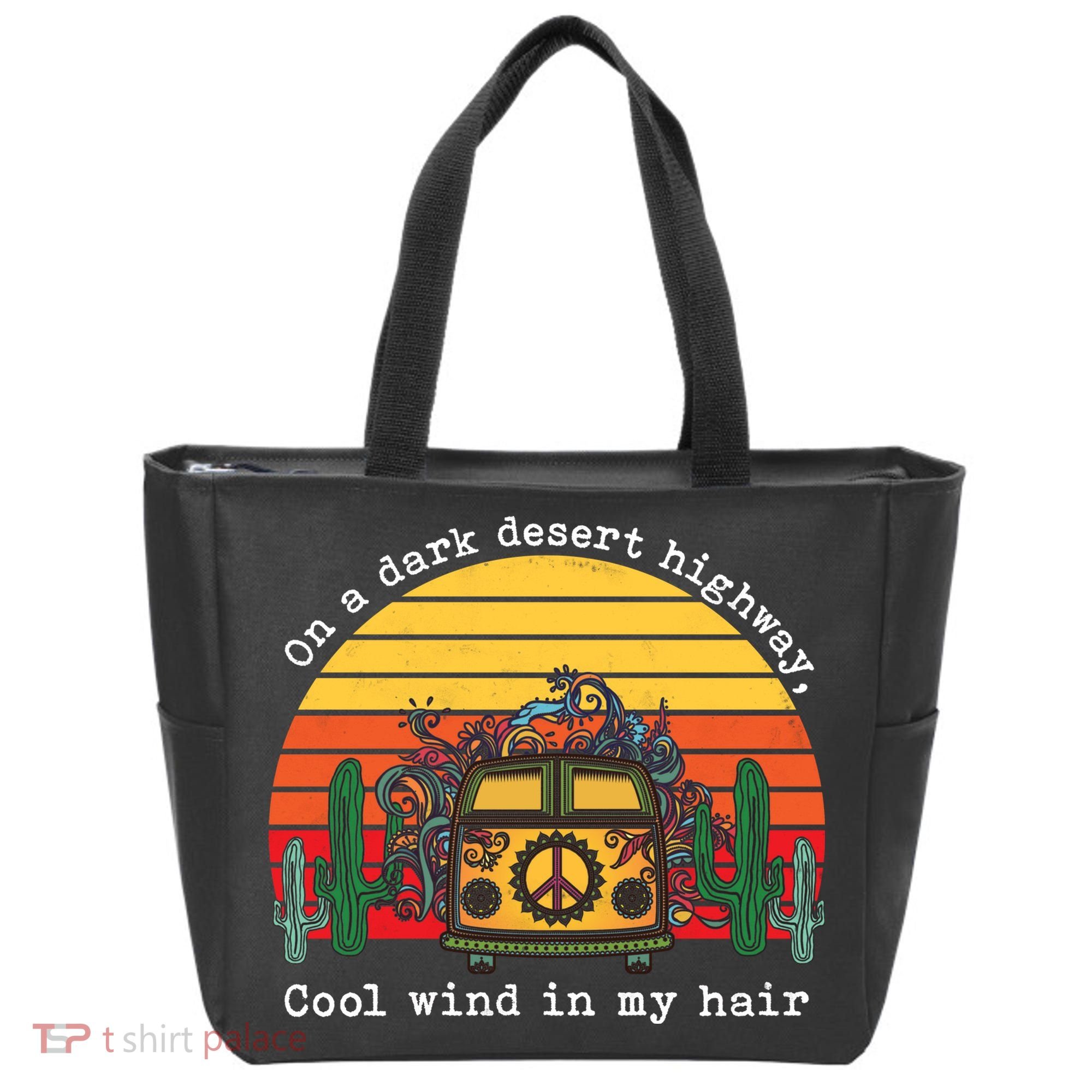 Funny On A Dark Desert Highway Retro 1 Tote Bag