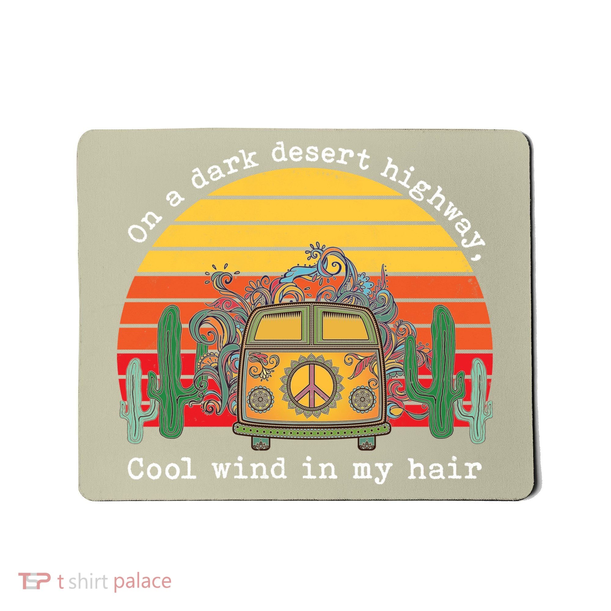 Funny On A Dark Desert Highway Retro 1 Mousepad