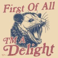 First Of All IM A Delight Funny Angry Opossum Possum Tote Bag thumb 4