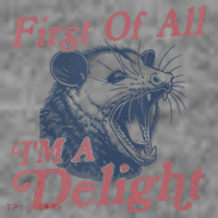First Of All IM A Delight Funny Angry Opossum Possum Toddler Hoodie thumb 2