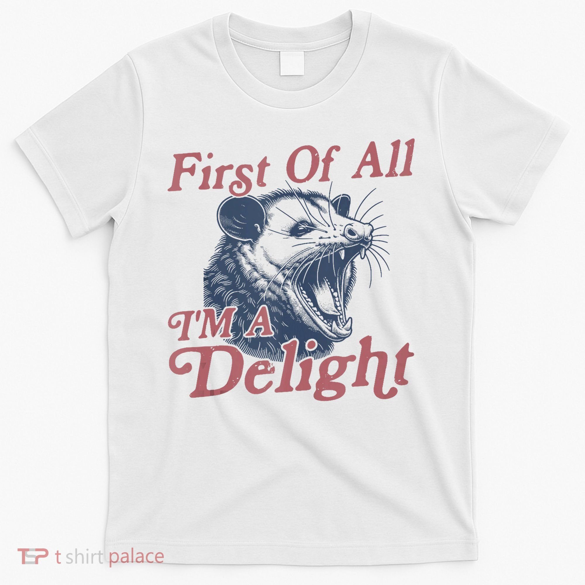 First Of All IM A Delight Funny Angry Opossum Possum T-Shirt
