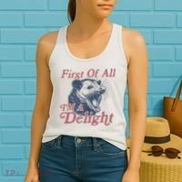 First Of All IM A Delight Funny Angry Opossum Possum Women's Tank Top thumb 2