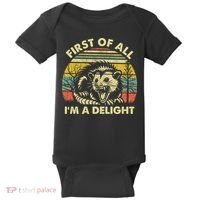 First Of All Im A Delight Sarcastic Angry Opossum Lover Baby Bodysuit thumb 0