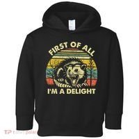 First Of All Im A Delight Sarcastic Angry Opossum Lover Toddler Hoodie thumb 0