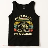 First Of All Im A Delight Sarcastic Angry Opossum Lover Tank Top thumb 2