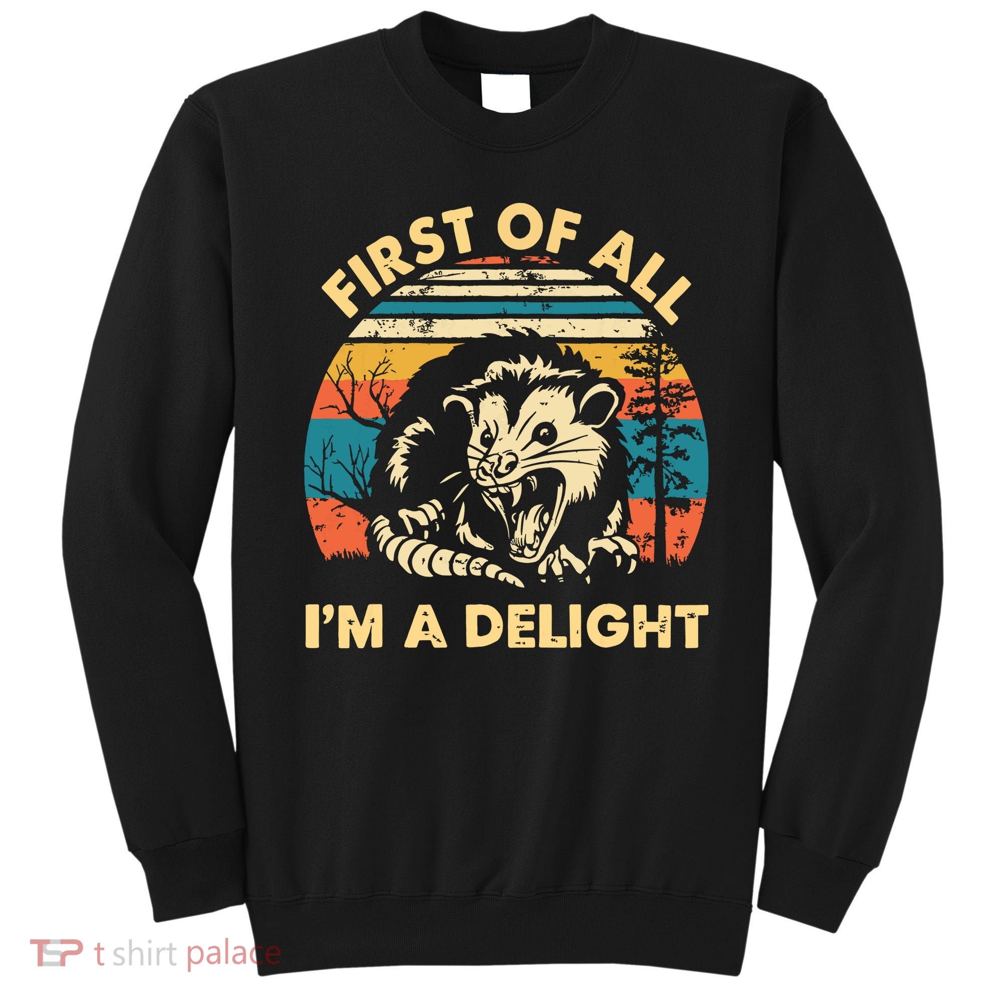 First Of All Im A Delight Opossum Possum Sweatshirt