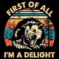 First Of All Im A Delight Opossum Possum Women's Hoodie thumb 2